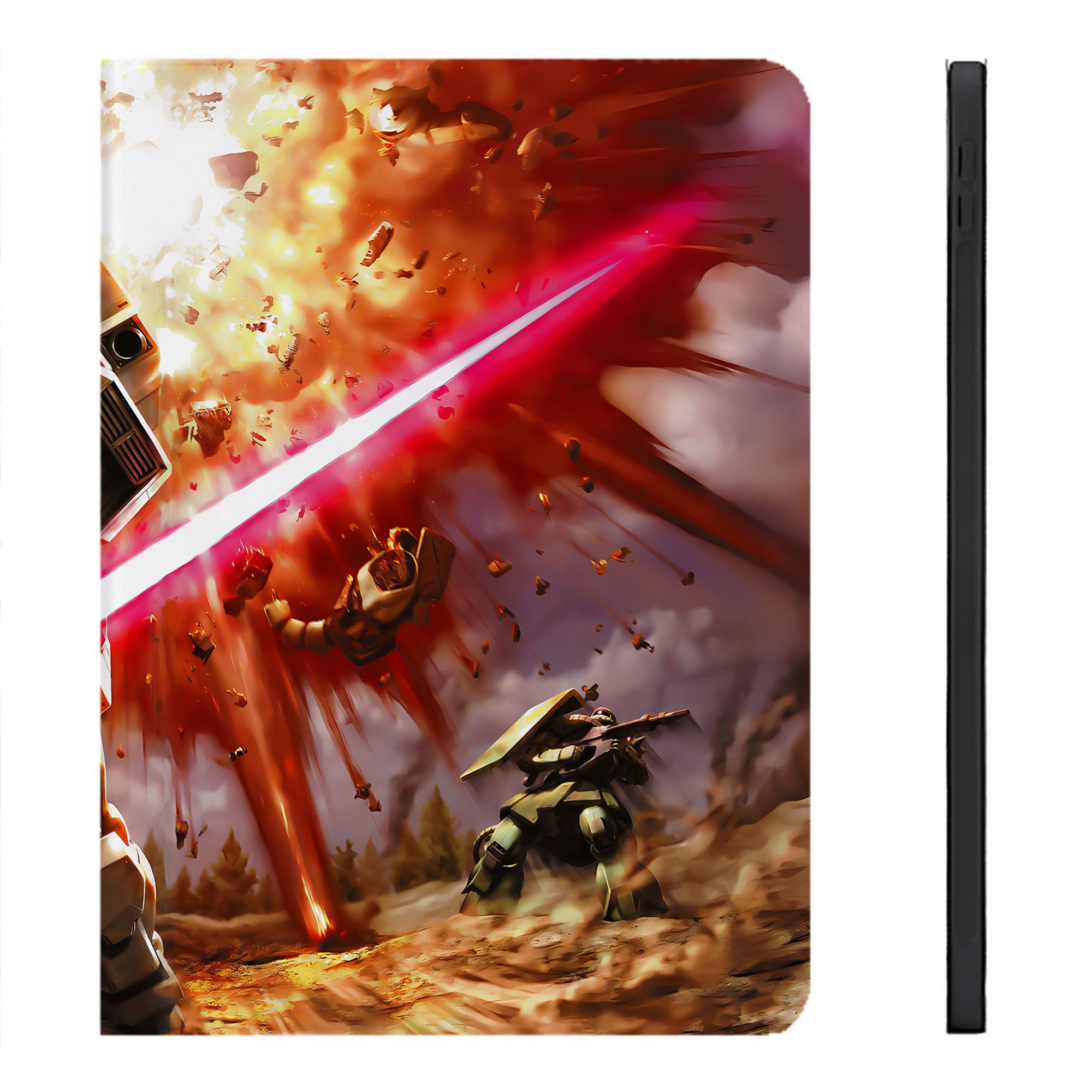 （画像用） 機動戦士ガンダム Mobile Suit Gundam IPadケース ペンホルダー付き ブックスタイルデザイン